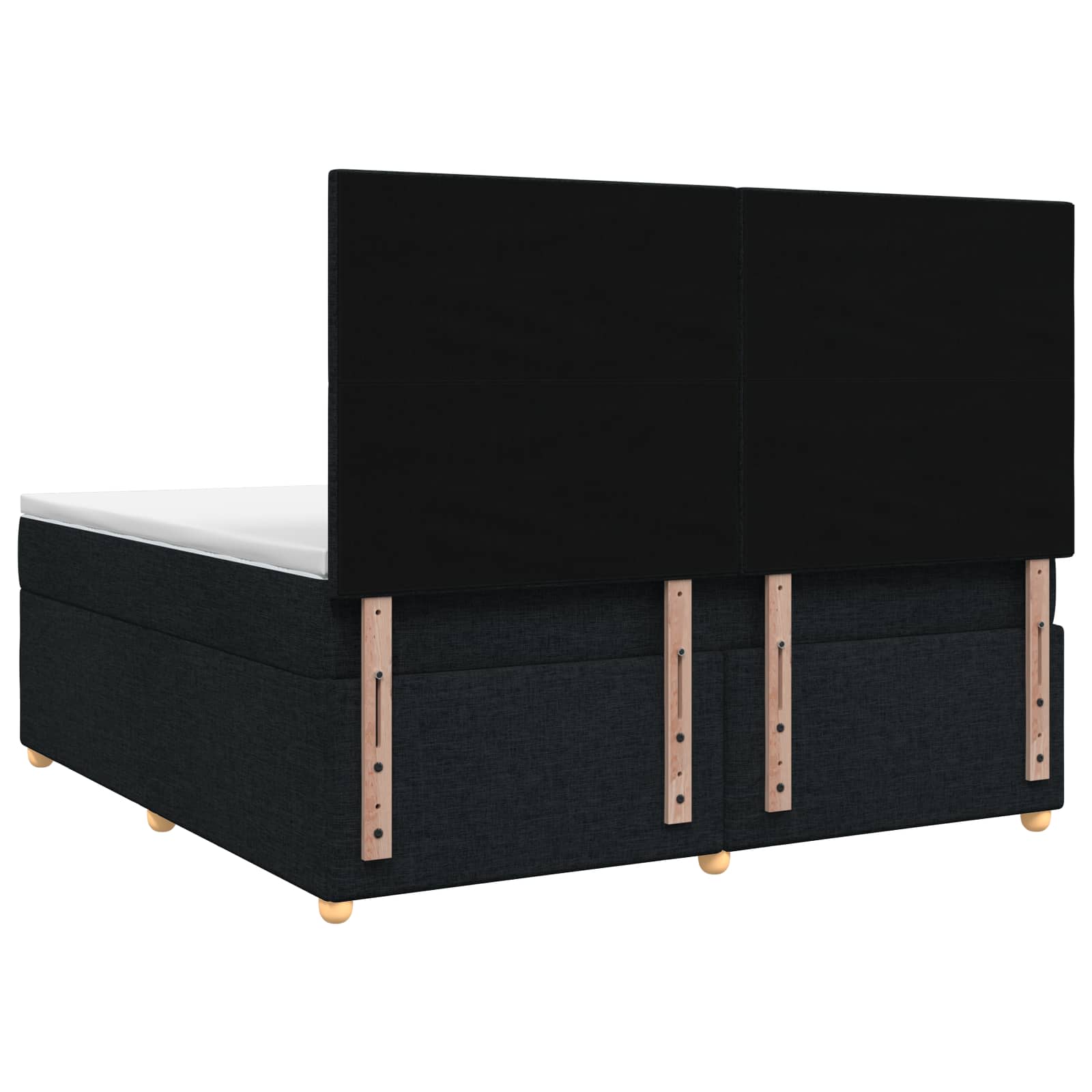 Postelja boxspring z vzmetnico Črna 140 x 190 cm Blago