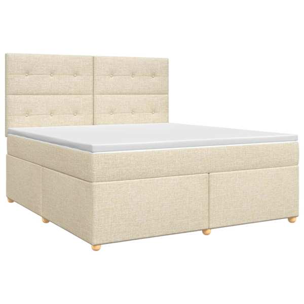 vidaXL Vedruvoodi madratsiga peaga Kreemjas 140 x 190 cm kangas