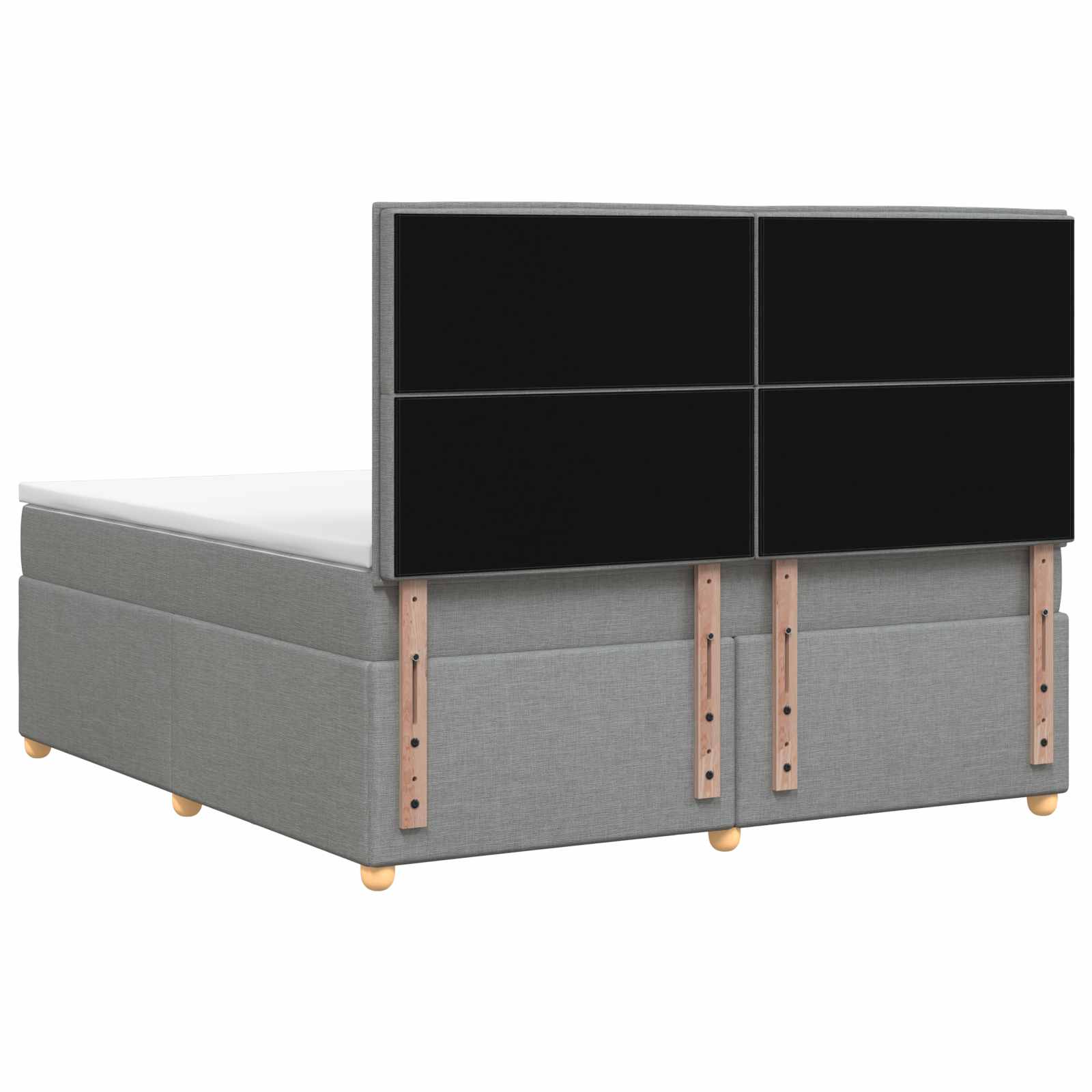 Postelja boxspring z vzmetnico Svetlo siva 160 x 200 cm Blago