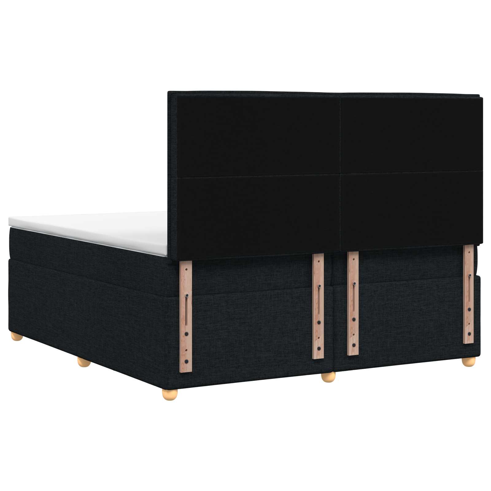 Postelja boxspring z vzmetnico Črna 200 x 200 cm Blago