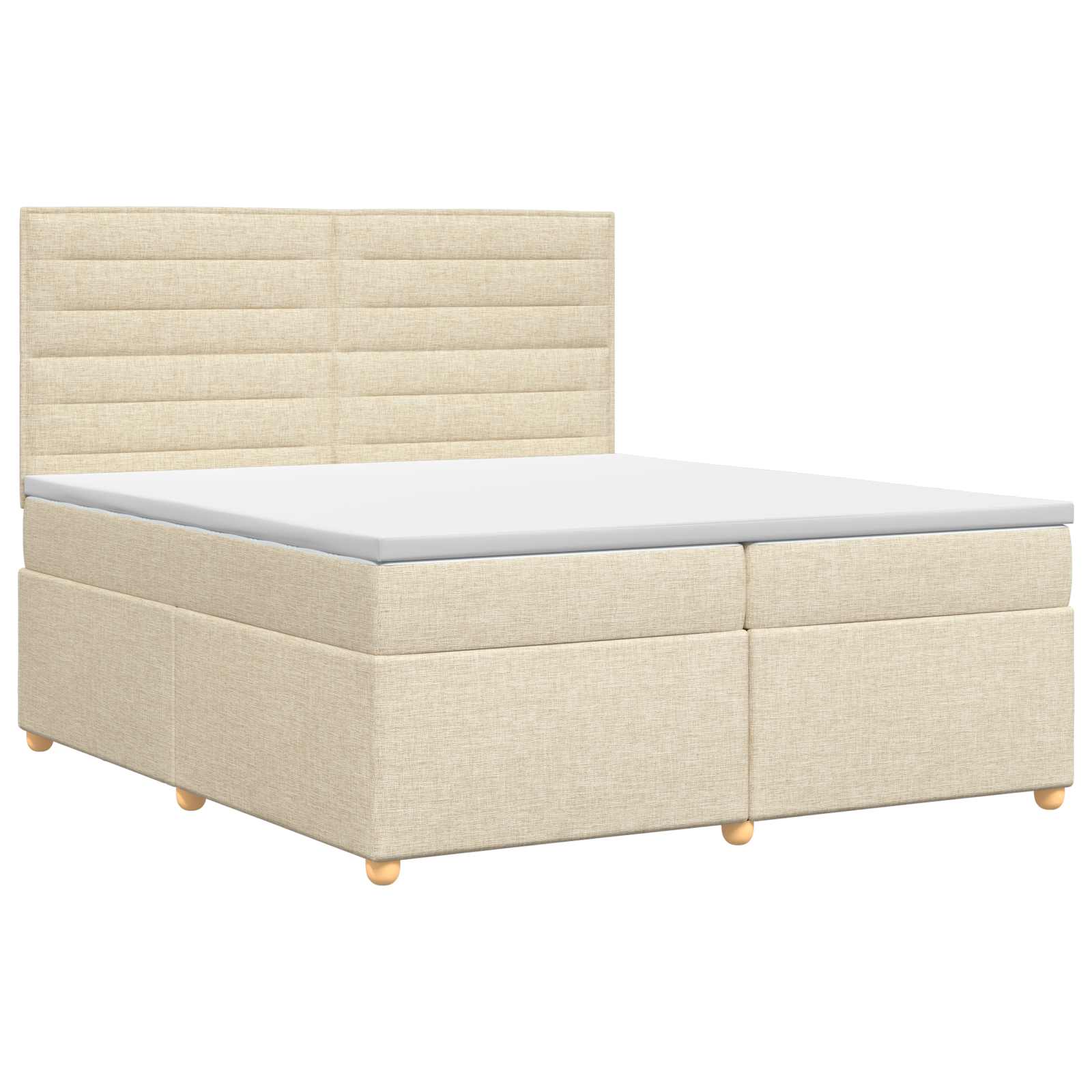 Postelja boxspring z vzmetnico Krem 200 x 200 cm Blago