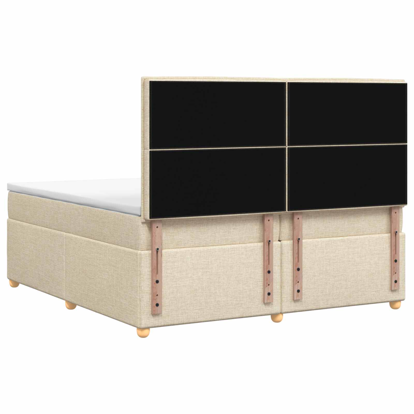 Postelja boxspring z vzmetnico Krem 200 x 200 cm Blago