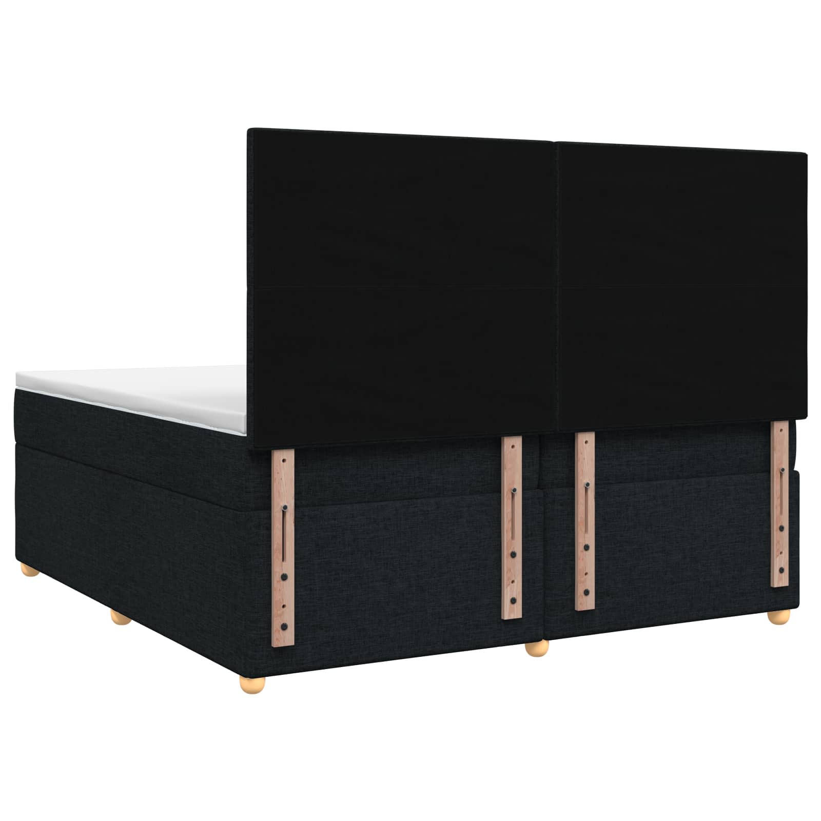 Postelja boxspring z vzmetnico Črna 200 x 200 cm Blago