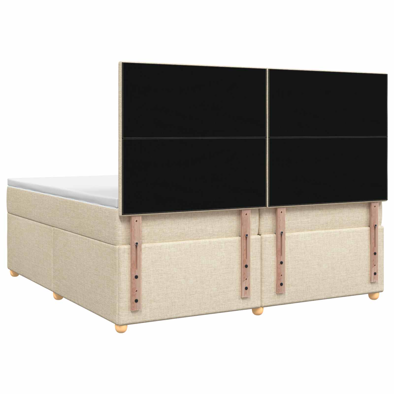 Postelja boxspring z vzmetnico Krem 200 x 200 cm Blago