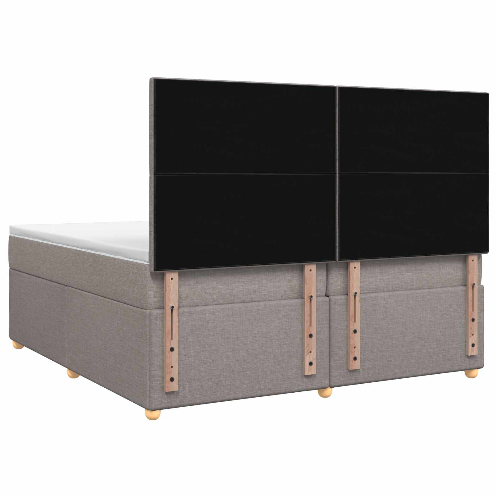 Postelja boxspring z vzmetnico Taupe 200 x 200 cm Blago