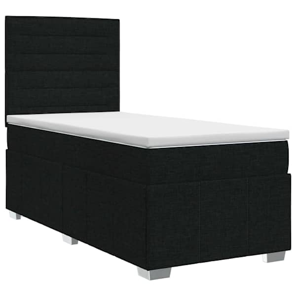 vidaXL Vedruvoodi madratsiga peaga Must 80 x 200 cm kangas