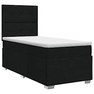 vidaXL Vedruvoodi madratsiga peaga Must 90 x 200 cm kangas