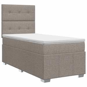 vidaXL Vedruvoodi madratsiga peaga Pruunikashall 90 x 200 cm kangas