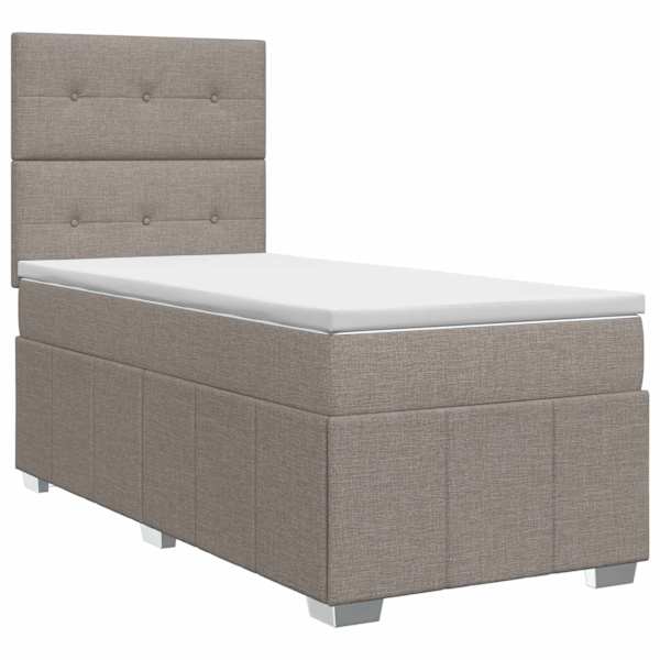 vidaXL Vedruvoodi madratsiga peaga Pruunikashall 90 x 200 cm kangas