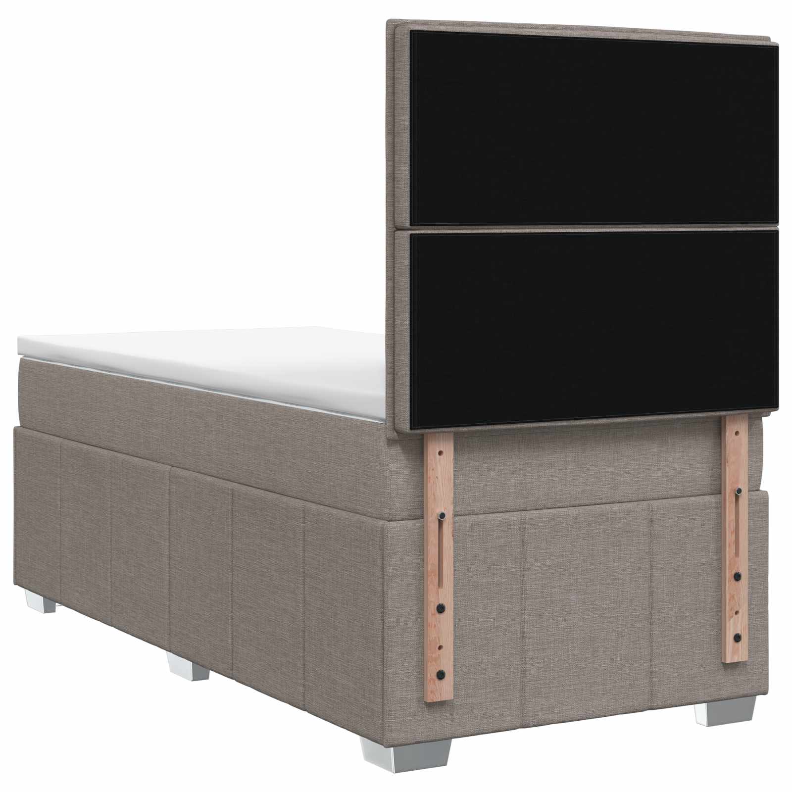 Postelja boxspring z vzmetnico Taupe 100 x 200 cm Blago
