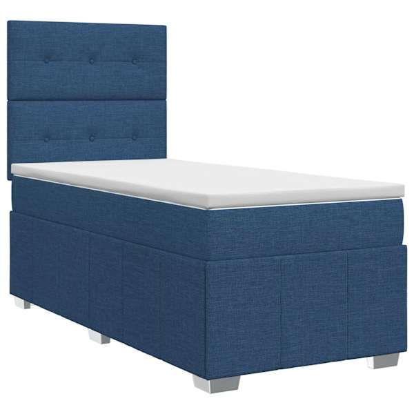 vidaXL Vedruvoodi madratsiga peaga Sinine 100 x 200 cm kangas