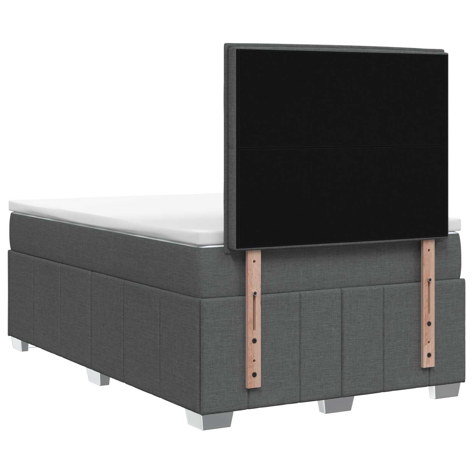 Postelja boxspring z vzmetnico Temno siva 120 x 190 cm Blago