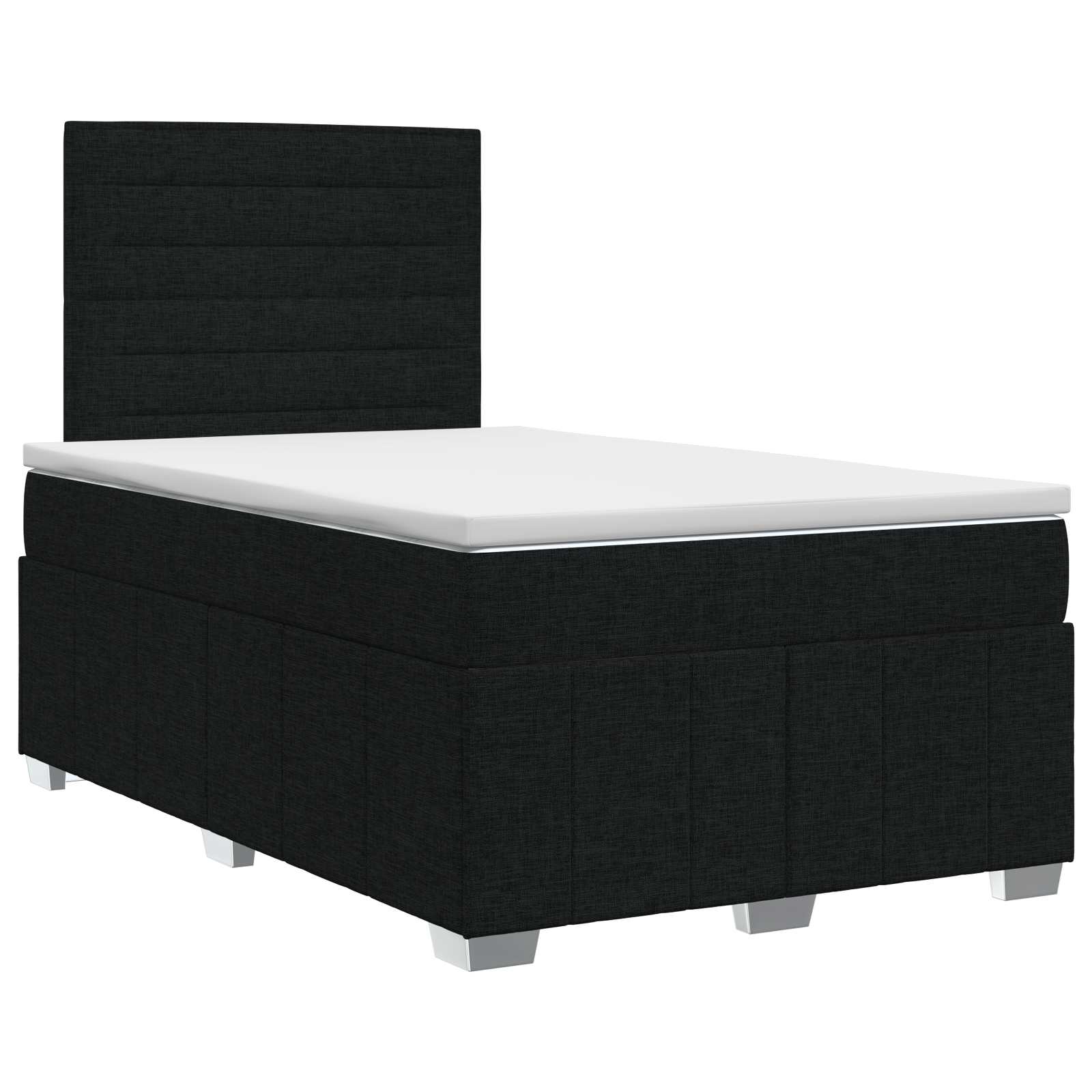 Postelja boxspring z vzmetnico Črna 120 x 190 cm Blago