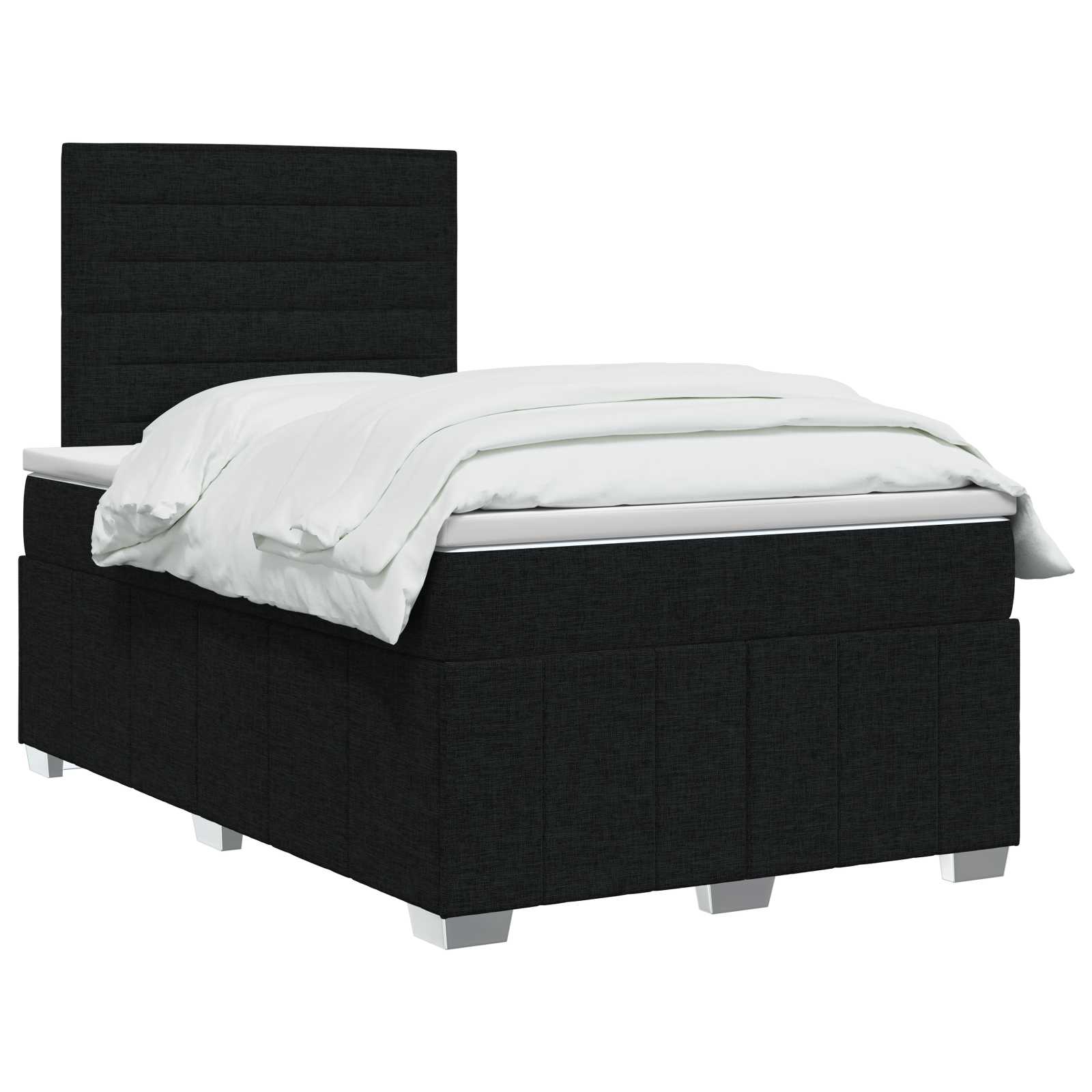 Postelja boxspring z vzmetnico Črna 120 x 190 cm Blago