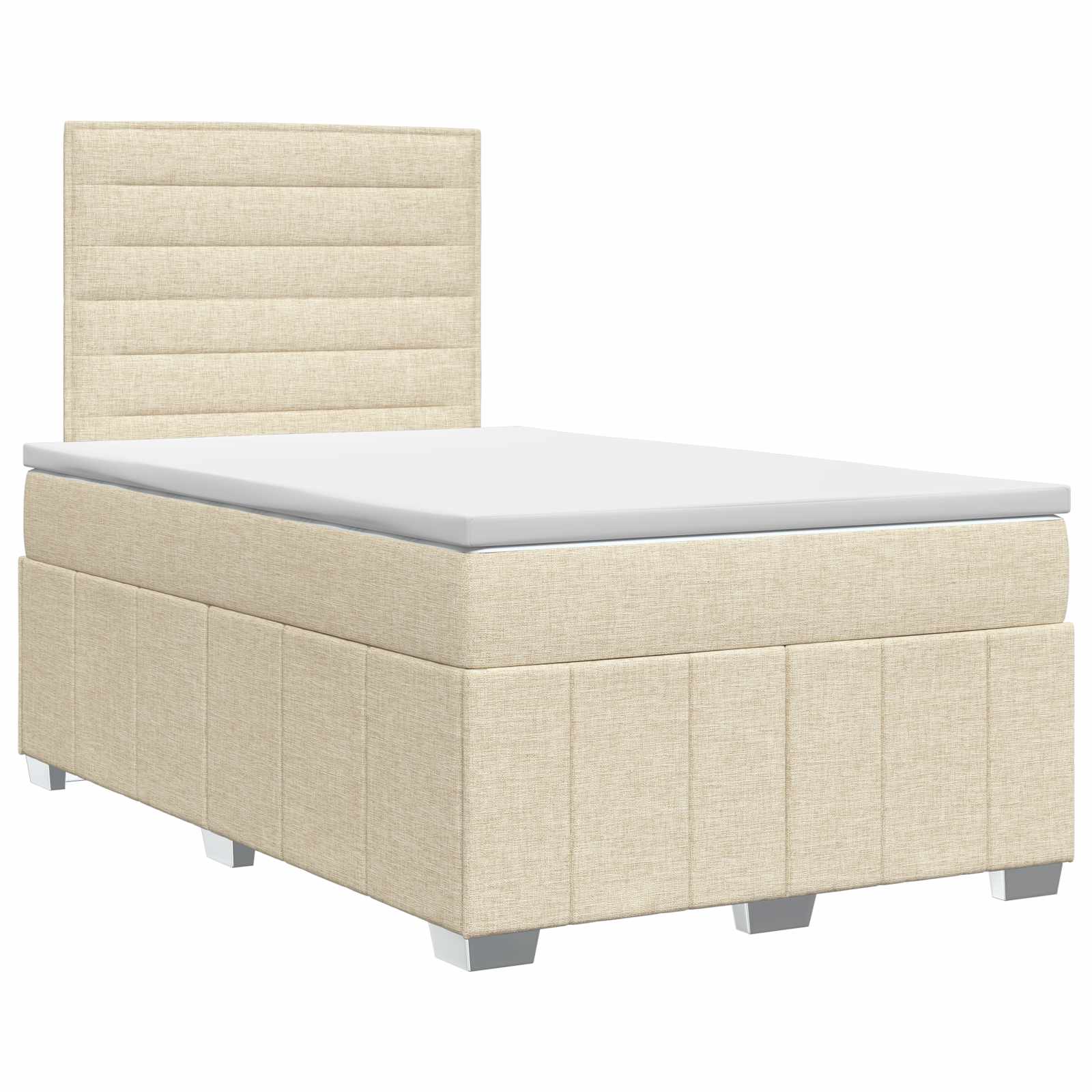 Postelja boxspring z vzmetnico Krem 120 x 190 cm Blago