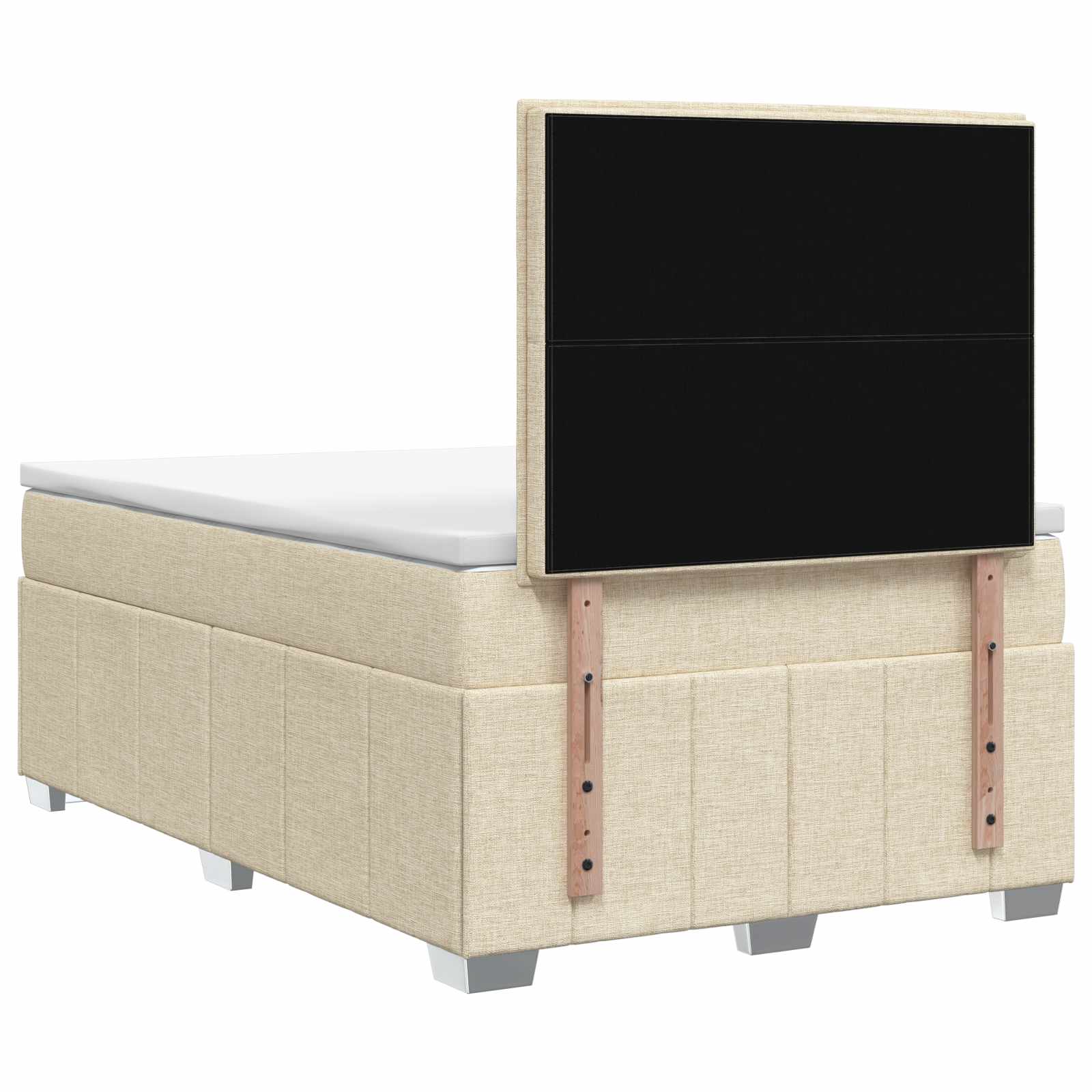 Postelja boxspring z vzmetnico Krem 120 x 190 cm Blago