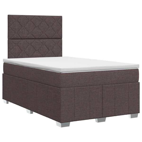 vidaXL Vedruvoodi madratsiga peaga Tume pruun 120 x 190 cm kangas