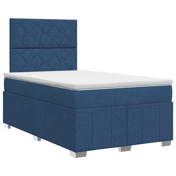 vidaXL Vedruvoodi madratsiga peaga Sinine 120 x 190 cm kangas