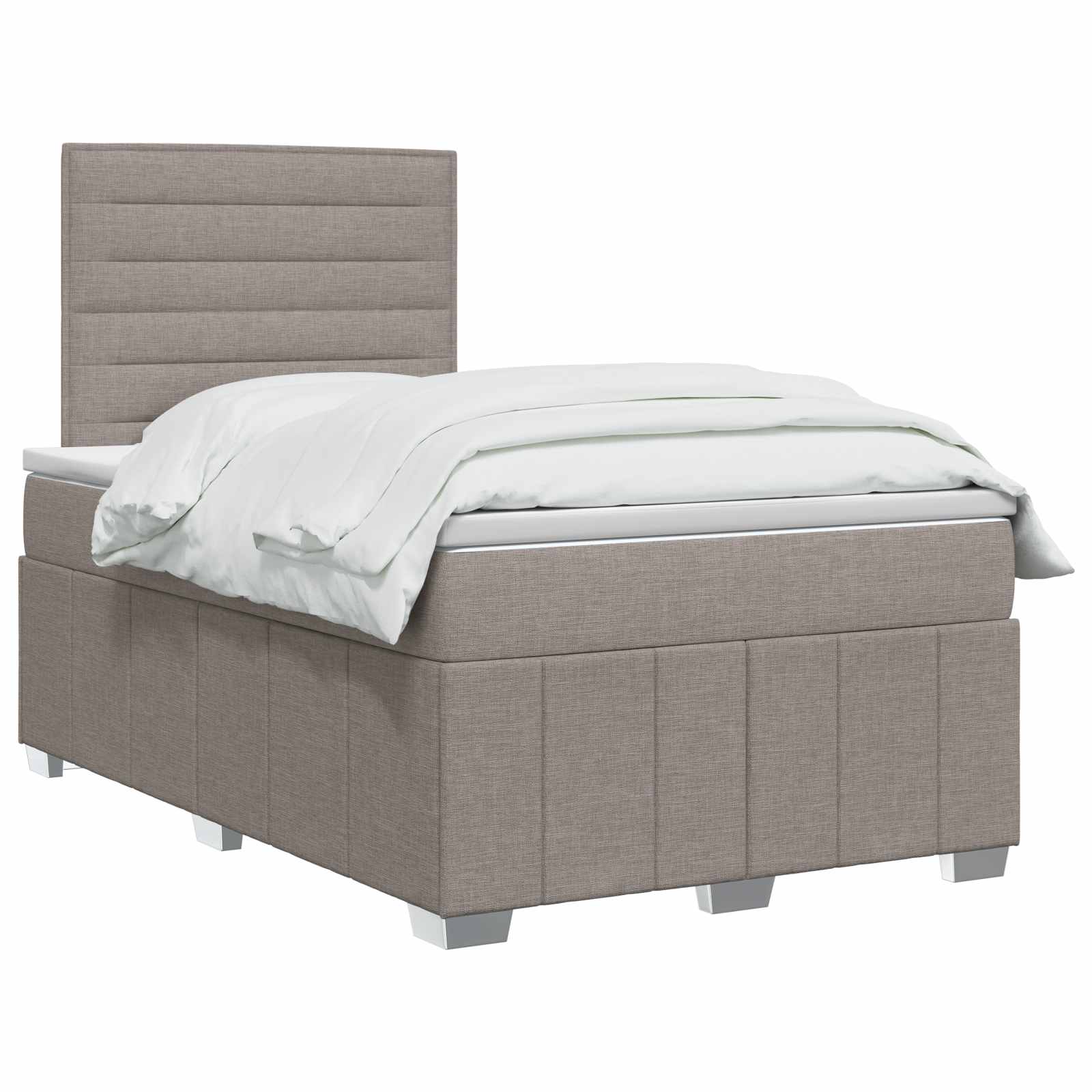 Postelja boxspring z vzmetnico Taupe 120 x 200 cm Blago