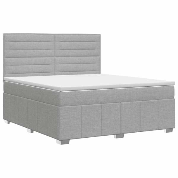 vidaXL Vedruvoodi madratsiga peaga Helehall 140 x 190 cm kangas