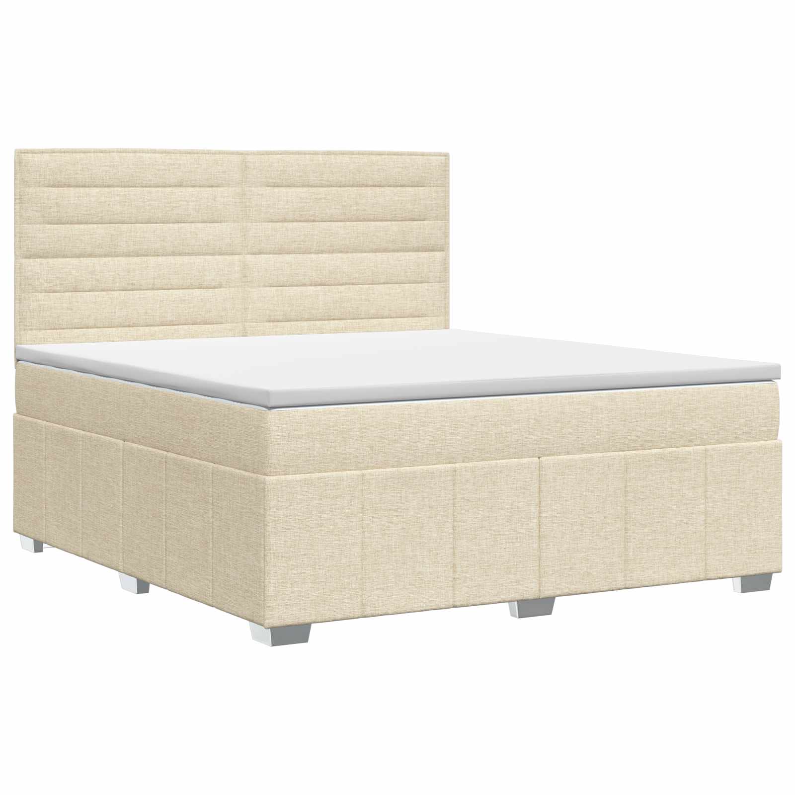Postelja boxspring z vzmetnico Krem 140 x 200 cm Blago