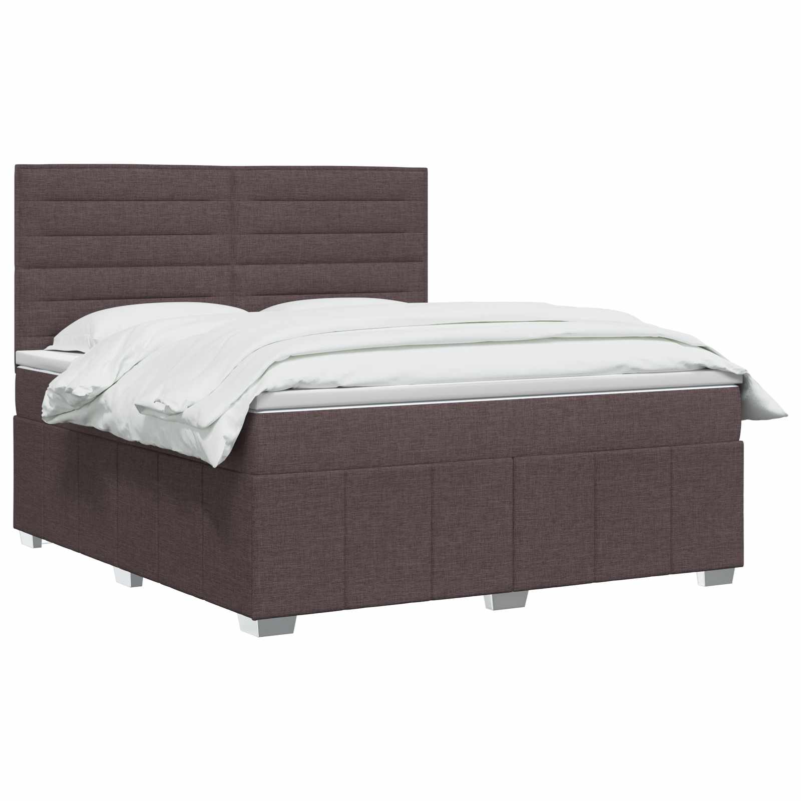 vidaXL - Boxspringbed - met - matras - Donkerbruin - 160 - x - 200 - cm - Stof