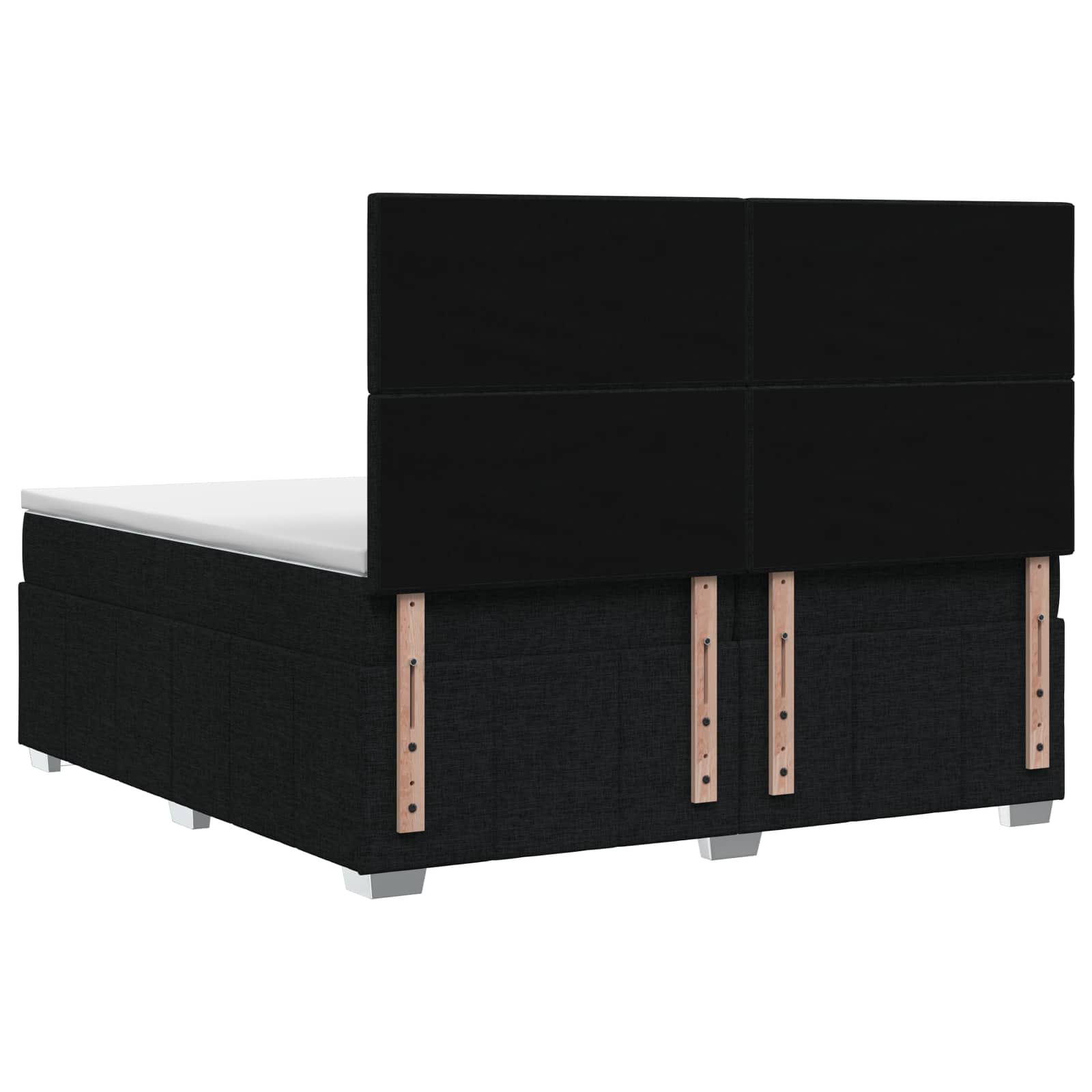 Postelja boxspring z vzmetnico Črna 200 x 200 cm Blago