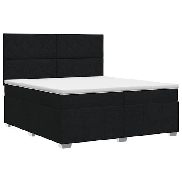 vidaXL Vedruvoodi madratsiga peaga Must 200 x 200 cm kangas