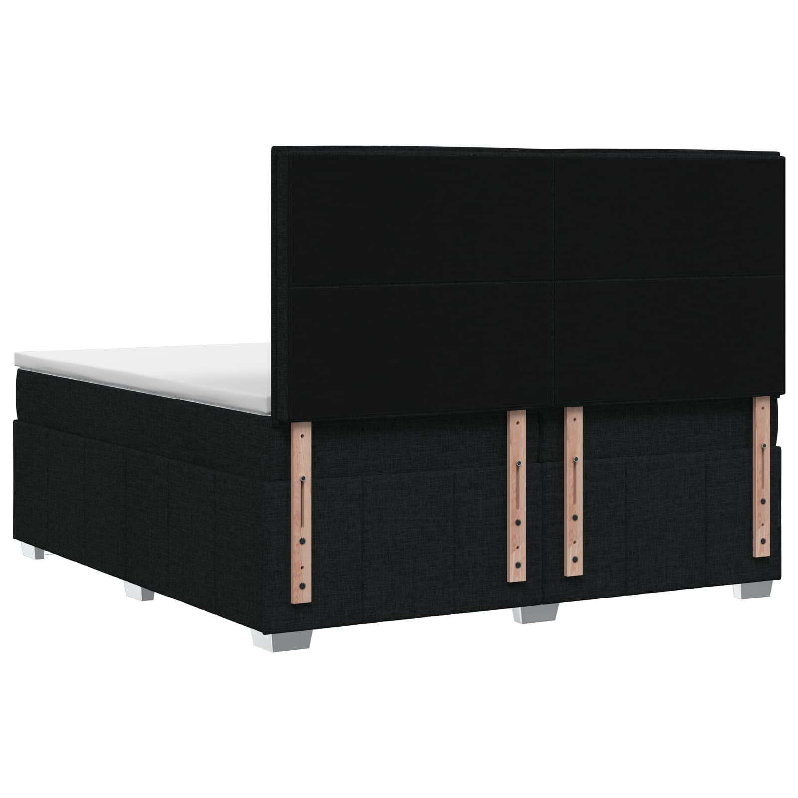 Postelja boxspring z vzmetnico Črna 200 x 200 cm Blago