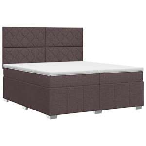 vidaXL Vedruvoodi madratsiga peaga Tume pruun 200 x 200 cm kangas