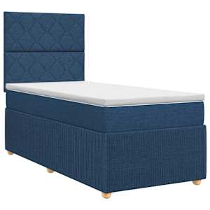 vidaXL Vedruvoodi madratsiga peaga Sinine 80 x 200 cm kangas