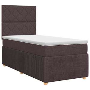 vidaXL Vedruvoodi madratsiga peaga Tume pruun 90 x 190 cm kangas