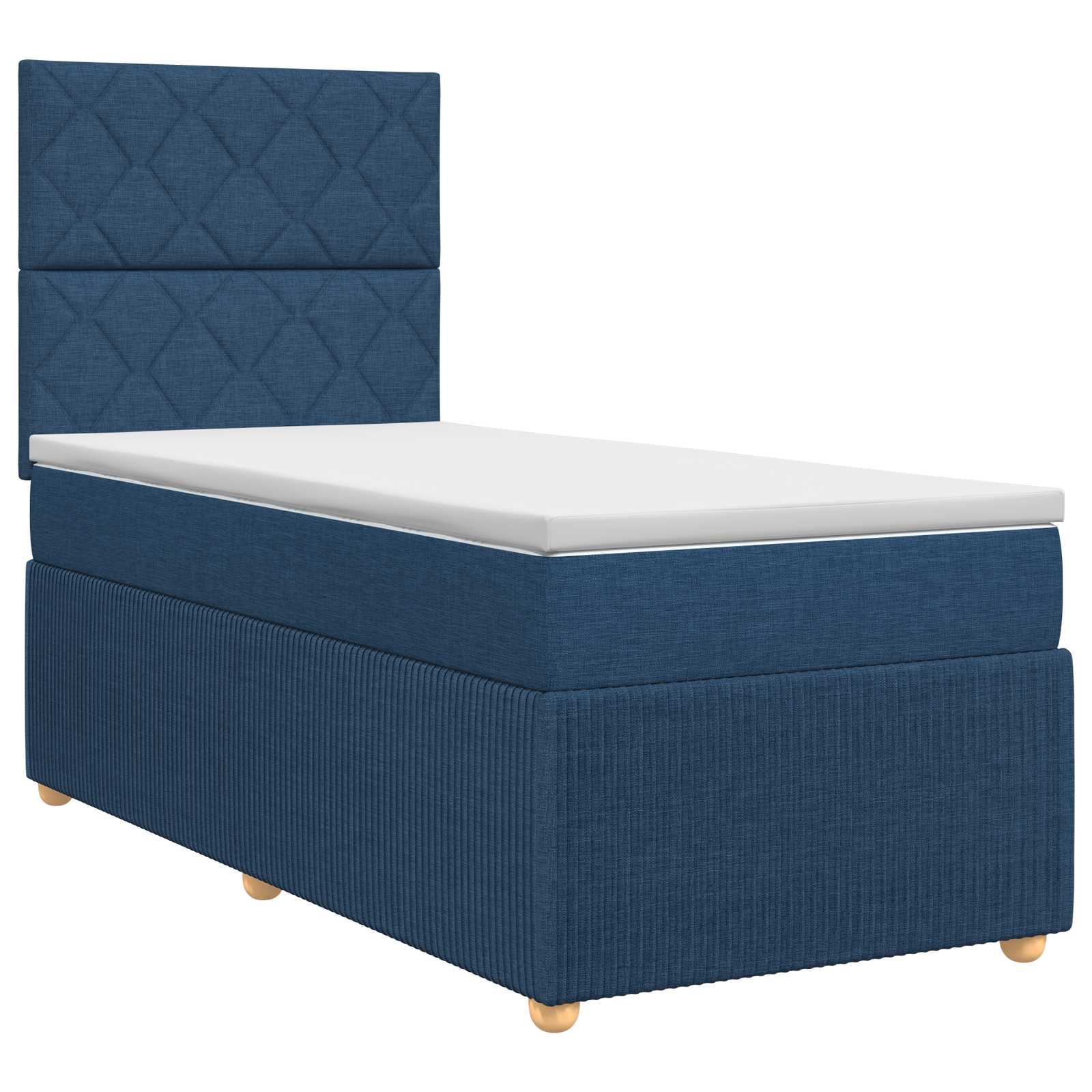 Континентално легло с матрак Синьо 90 x 190 cm Текстил – снимка 2