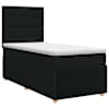 vidaXL Vedruvoodi madratsiga peaga Must 90 x 200 cm kangas
