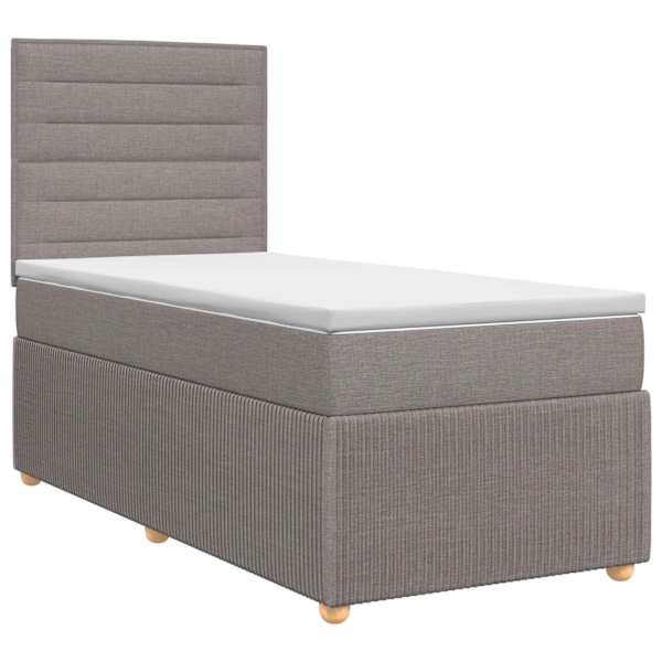 vidaXL Vedruvoodi madratsiga peaga Pruunikashall 90 x 200 cm kangas
