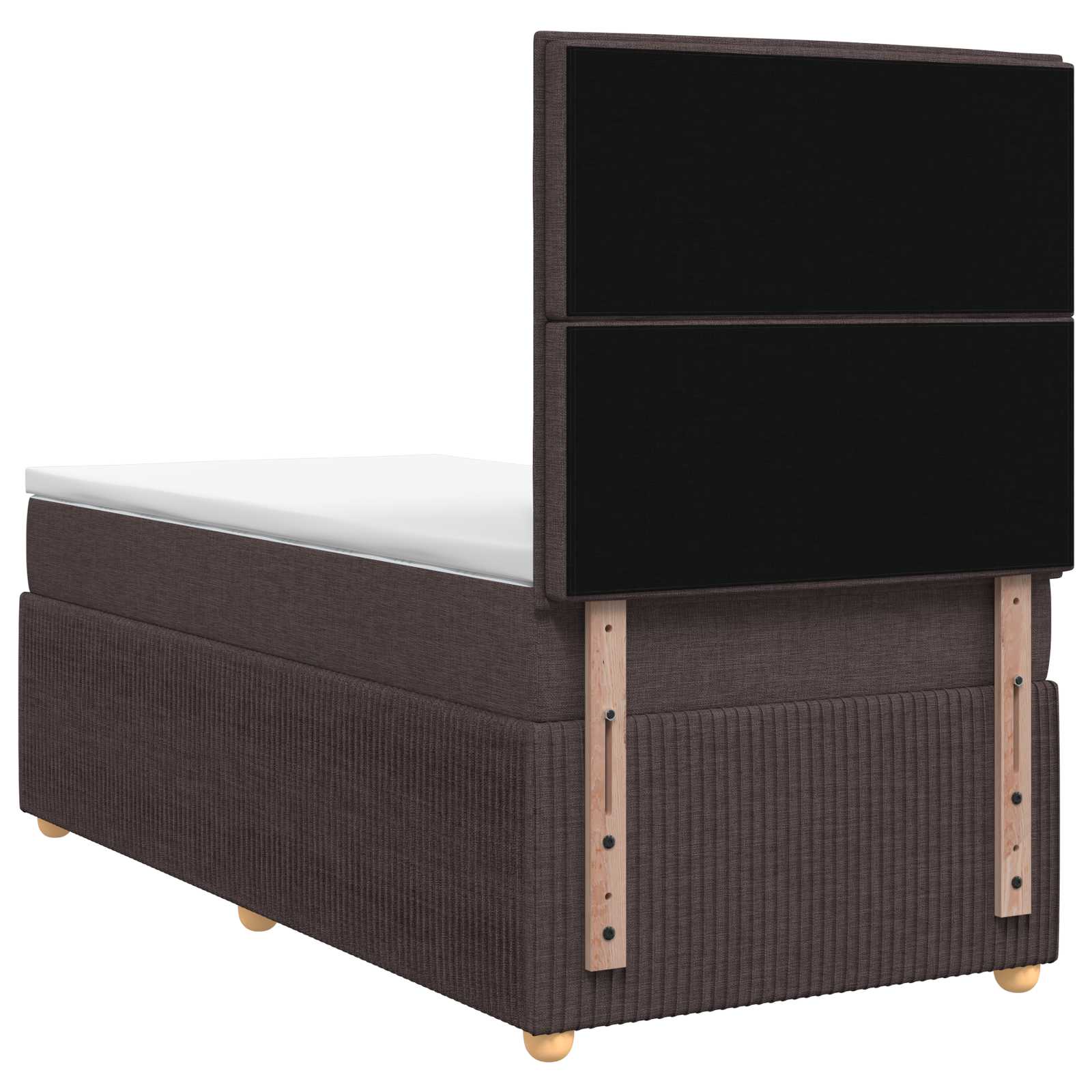 Postelja boxspring z vzmetnico Temno rjava 100 x 200 cm Blago
