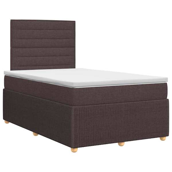 vidaXL Vedruvoodi madratsiga peaga Tume pruun 120 x 190 cm kangas