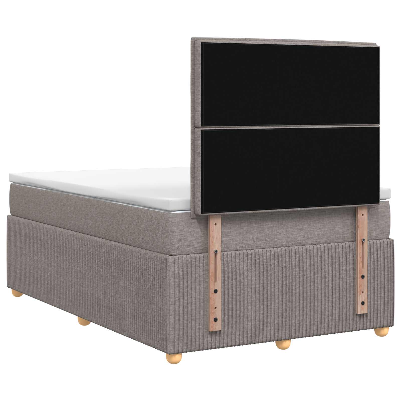 Postelja boxspring z vzmetnico Taupe 120 x 190 cm Blago