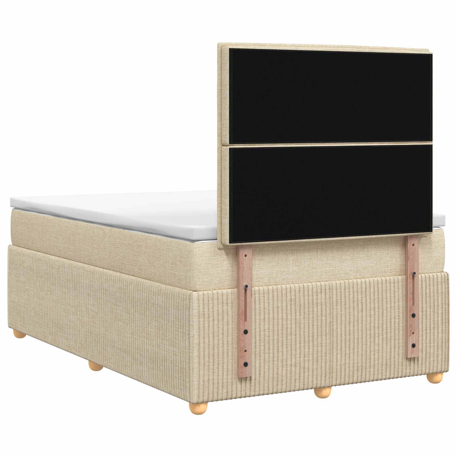 Postelja boxspring z vzmetnico Krem 120 x 190 cm Blago