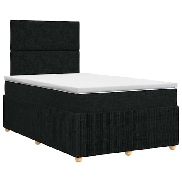 vidaXL Vedruvoodi madratsiga peaga Must 120 x 190 cm kangas