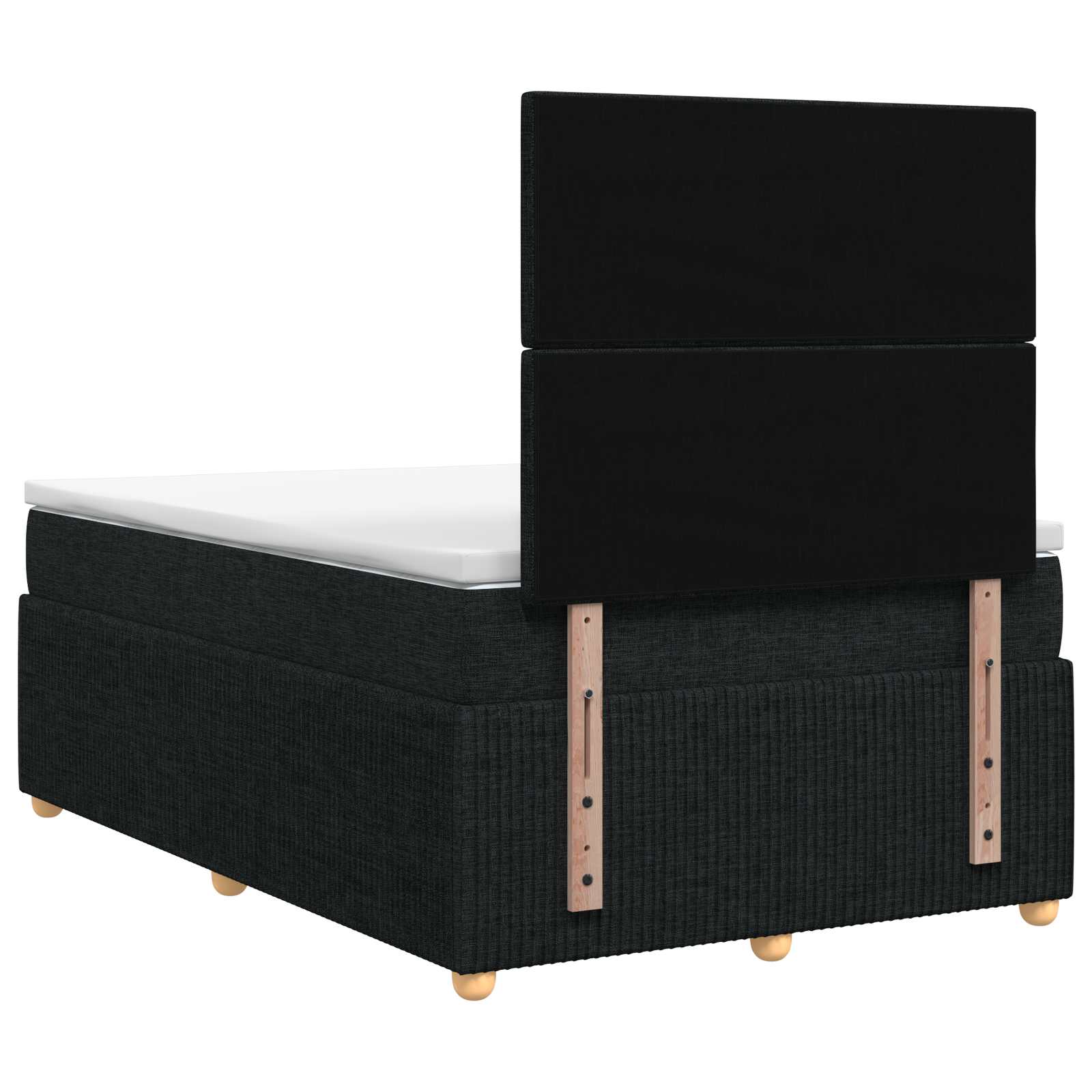 Postelja boxspring z vzmetnico Črna 120 x 190 cm Blago