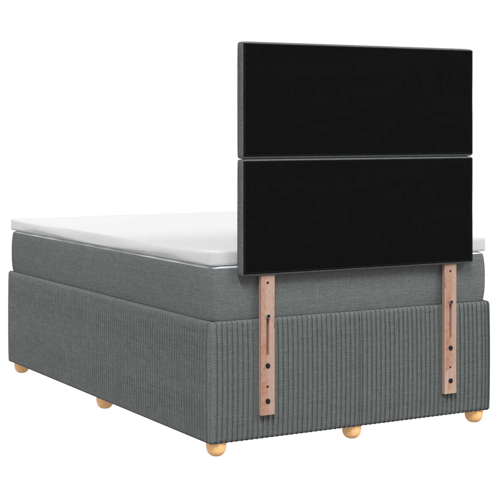 Postelja boxspring z vzmetnico Temno siva 120 x 200 cm Blago