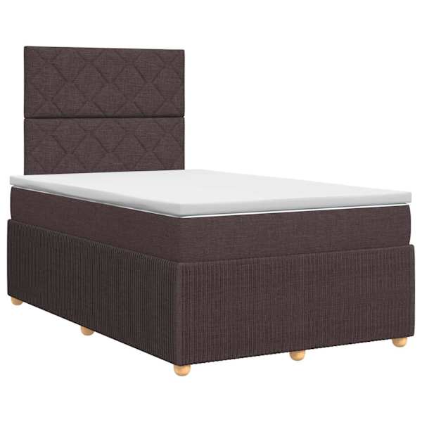 vidaXL Vedruvoodi madratsiga peaga Tume pruun 120 x 200 cm kangas