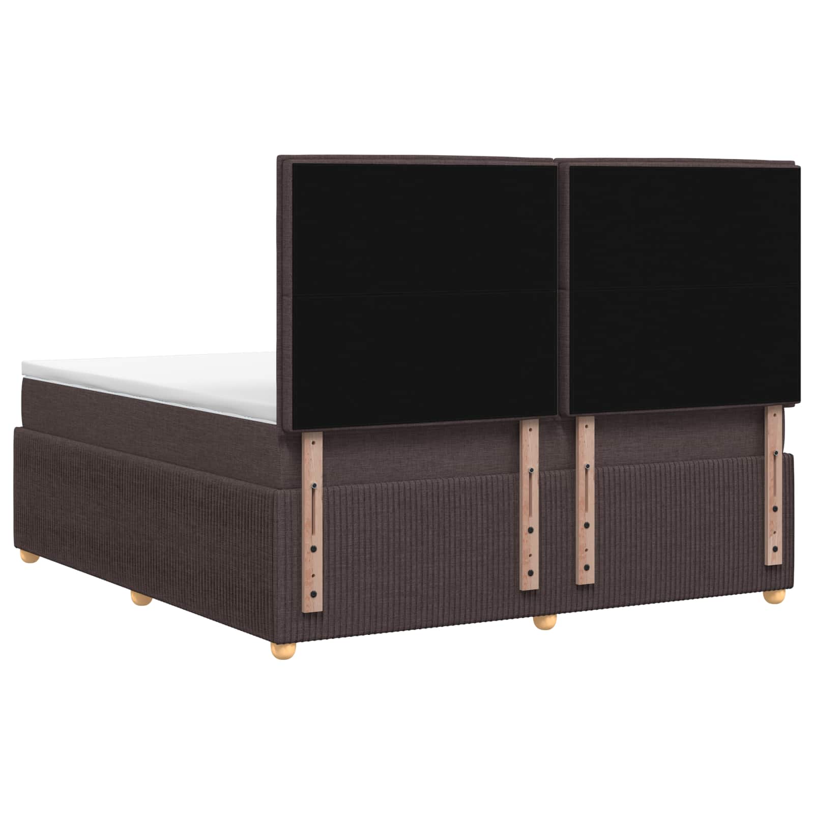 Postelja boxspring z vzmetnico Temno rjava 140 x 190 cm Blago