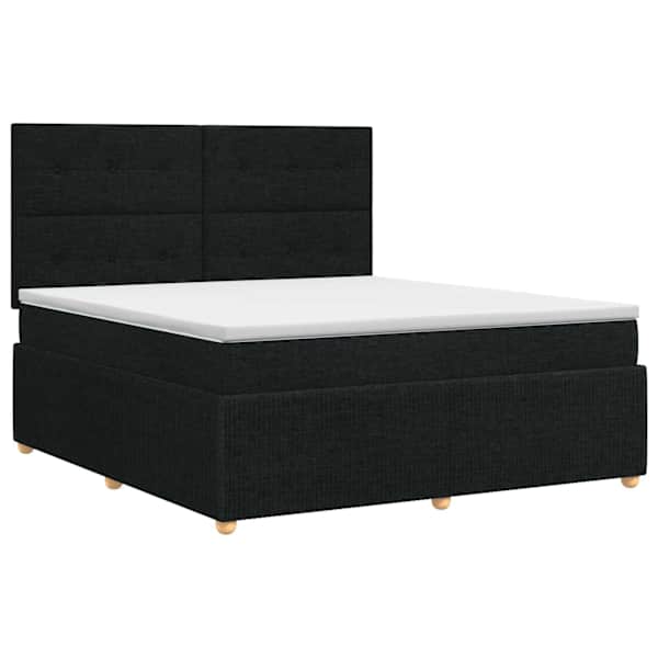 vidaXL Vedruvoodi madratsiga peaga Must 140 x 190 cm kangas
