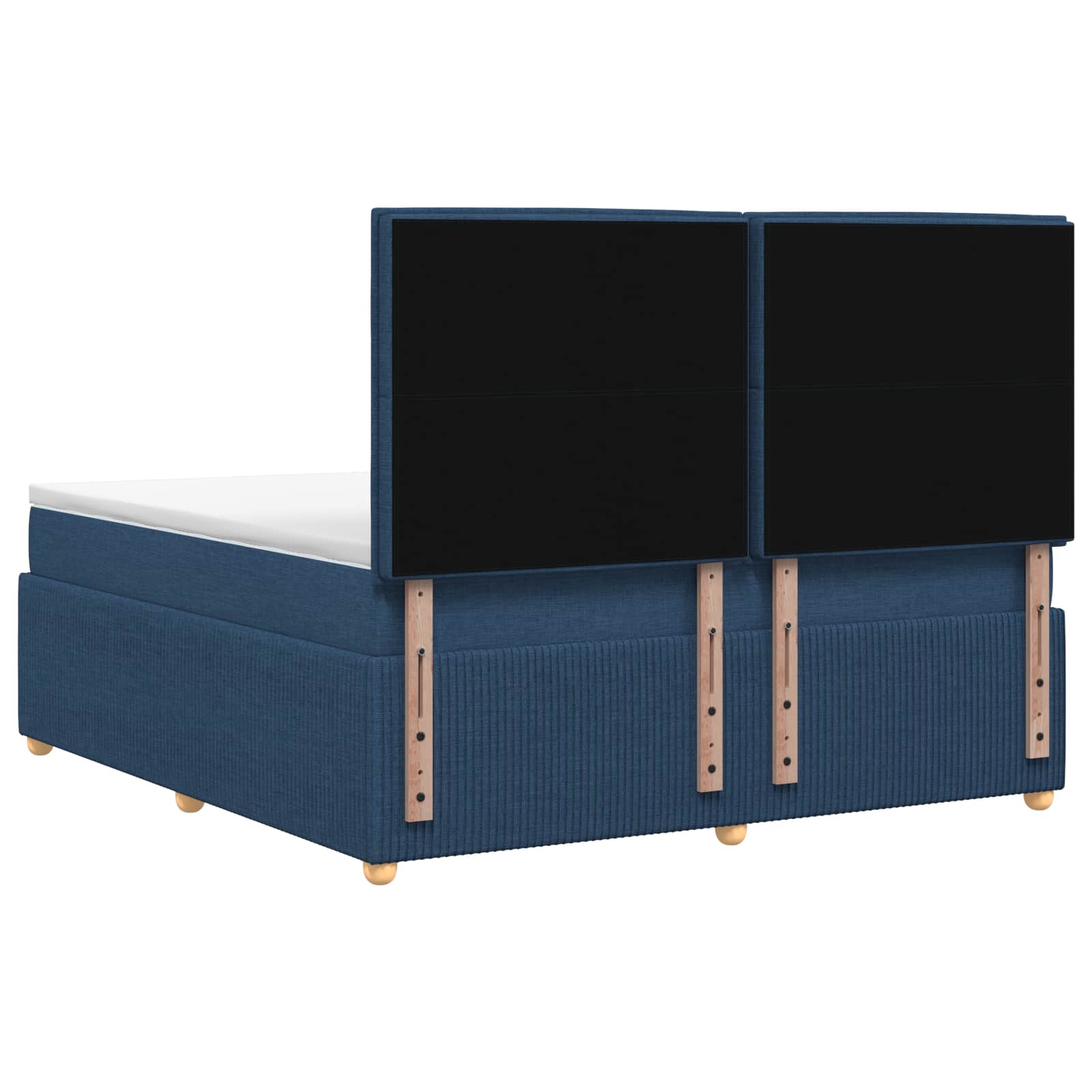 Postelja boxspring z vzmetnico Modra 160 x 200 cm Blago