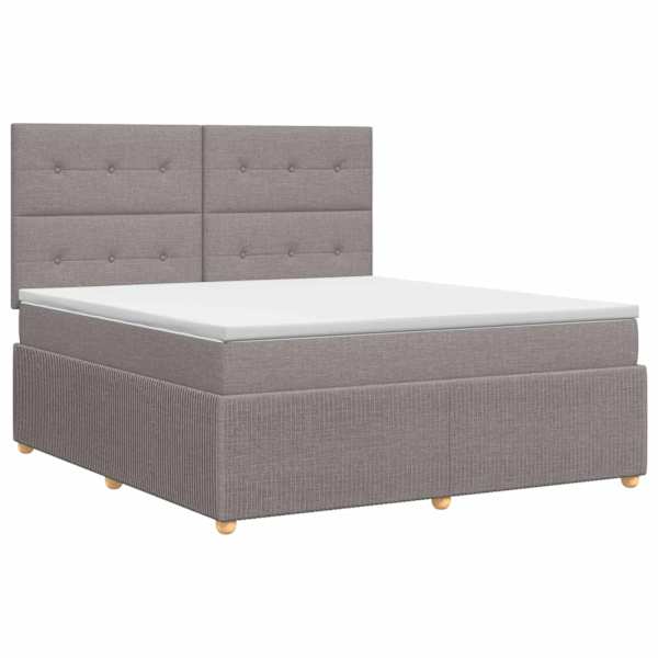 vidaXL Vedruvoodi madratsiga peaga Pruunikashall 180 x 200 cm kangas