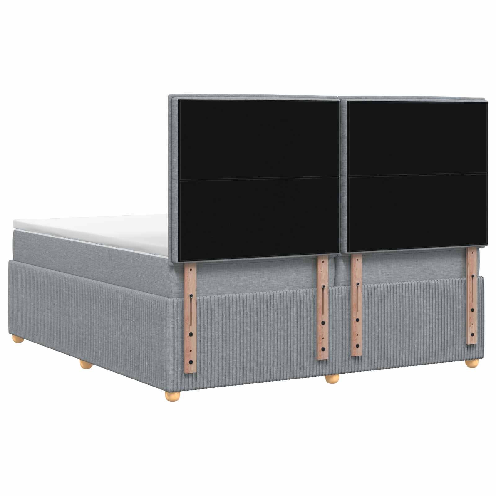 Postelja boxspring z vzmetnico Svetlo siva 200 x 200 cm Blago