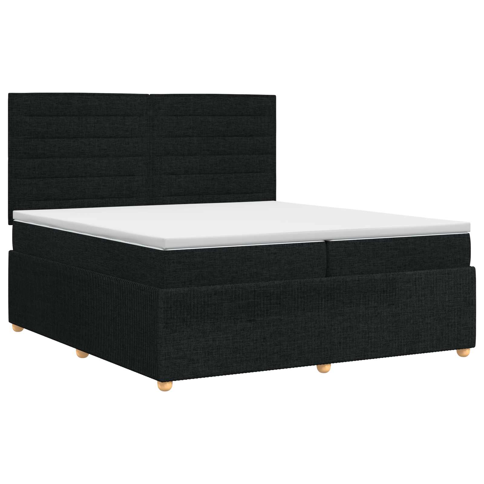 vidaXL Boxspringbed met matras met hoofdeinde Zwart 200 x 200 cm Stof, foto 3