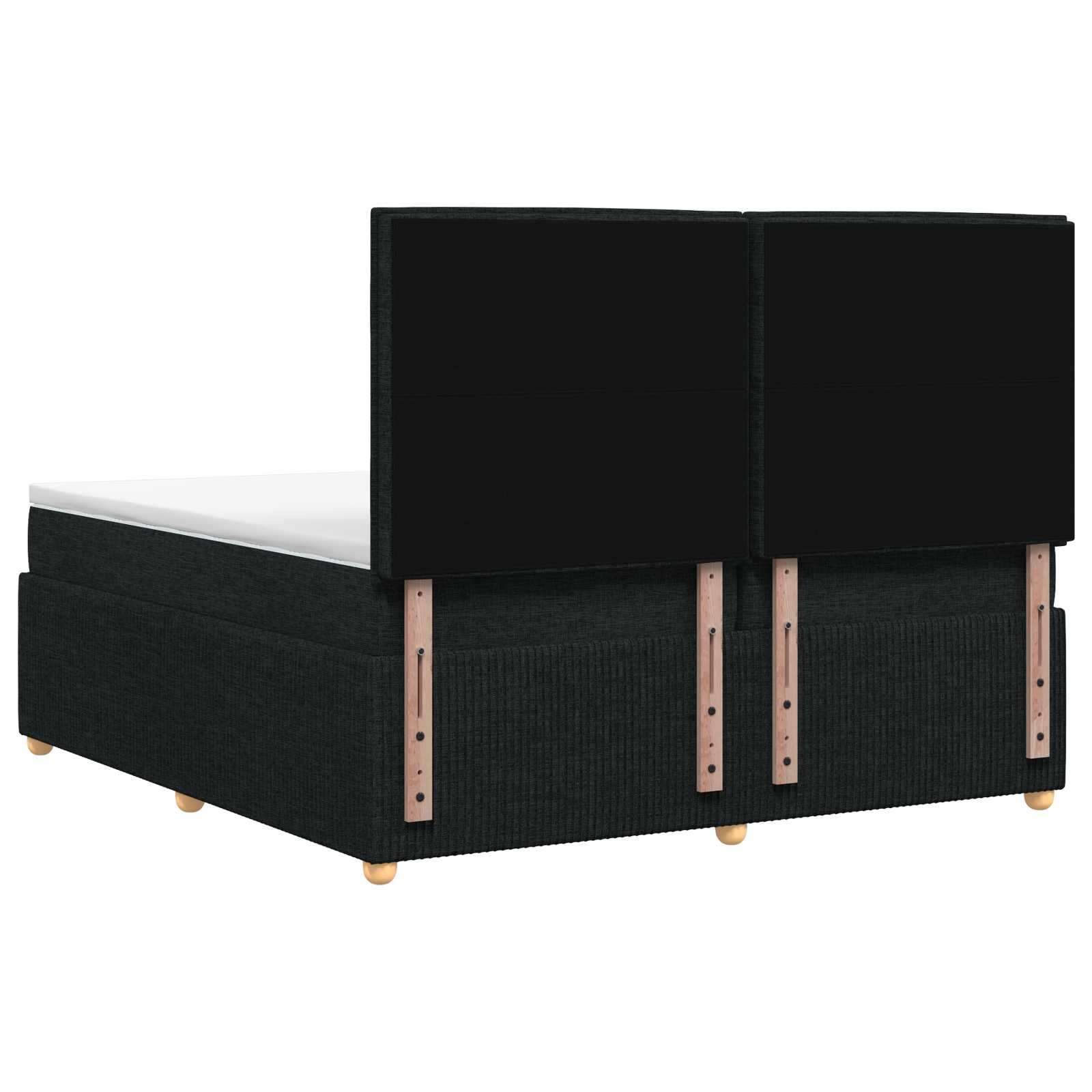 Postelja boxspring z vzmetnico Črna 200 x 200 cm Blago
